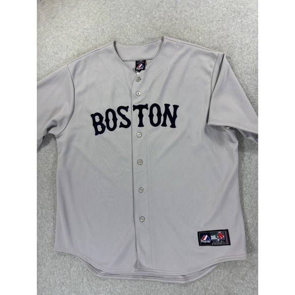Boston Red‎ Sox Majestic Stitched Baseball Jersey (#41 Martinez) Men's XL - Gray